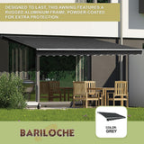 NNEDSZ Outdoor Folding Arm Awning Retractable Sunshade Canopy Grey 5.0m x 3.0m