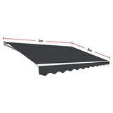 NNEDSZ Outdoor Folding Arm Awning Retractable Sunshade Canopy Grey 5.0m x 3.0m