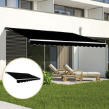 NNEDSZ Outdoor Folding Arm Awning Retractable Sunshade Canopy Black 5.0m x 3.0m