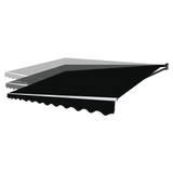 NNEDSZ Outdoor Folding Arm Awning Retractable Sunshade Canopy Black 5.0m x 3.0m