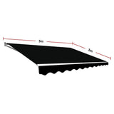 NNEDSZ Outdoor Folding Arm Awning Retractable Sunshade Canopy Black 5.0m x 3.0m