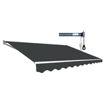 NNEDSZ Motorised Outdoor Folding Arm Awning Retractable Sunshade Canopy Grey 3.0m x 2.5m