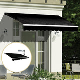 NNEDSZ Motorised Outdoor Folding Arm Awning Retractable Sunshade Canopy Black 3.0m x 2.5m
