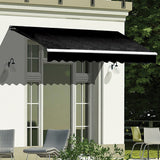 NNEDSZ Motorised Outdoor Folding Arm Awning Retractable Sunshade Canopy Black 3.0m x 2.5m