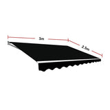 NNEDSZ Motorised Outdoor Folding Arm Awning Retractable Sunshade Canopy Black 3.0m x 2.5m