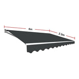 NNEDSZ Motorised Outdoor Folding Arm Awning Retractable Sunshade Canopy Grey 4.0m x 2.5m