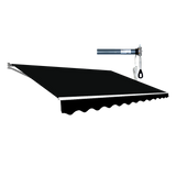 NNEDSZ Motorised Outdoor Folding Arm Awning Retractable Sunshade Canopy Black 4.0m x 2.5m