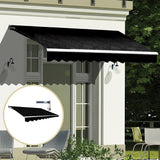 NNEDSZ Motorised Outdoor Folding Arm Awning Retractable Sunshade Canopy Black 4.0m x 2.5m