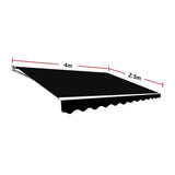NNEDSZ Motorised Outdoor Folding Arm Awning Retractable Sunshade Canopy Black 4.0m x 2.5m