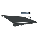 NNEDSZ Motorised Outdoor Folding Arm Awning Retractable Sunshade Canopy Grey 4.0m x 3.0m