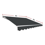 NNEDSZ Motorised Outdoor Folding Arm Awning Retractable Sunshade Canopy Grey 4.0m x 3.0m