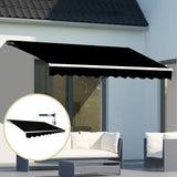 NNEDSZ Motorised Outdoor Folding Arm Awning Retractable Sunshade Canopy Black 4.0m x 3.0m
