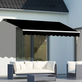 NNEDSZ Motorised Outdoor Folding Arm Awning Retractable Sunshade Canopy Black 4.0m x 3.0m