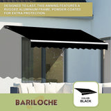 NNEDSZ Motorised Outdoor Folding Arm Awning Retractable Sunshade Canopy Black 4.0m x 3.0m