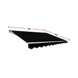 NNEDSZ Motorised Outdoor Folding Arm Awning Retractable Sunshade Canopy Black 4.0m x 3.0m