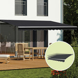 NNEDSZ Motorised Outdoor Folding Arm Awning Retractable Sunshade Canopy Grey 5.0m x 2.5m