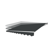 NNEDSZ Motorised Outdoor Folding Arm Awning Retractable Sunshade Canopy Grey 5.0m x 2.5m