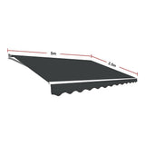 NNEDSZ Motorised Outdoor Folding Arm Awning Retractable Sunshade Canopy Grey 5.0m x 2.5m