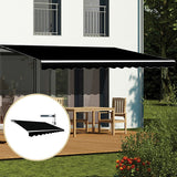 NNEDSZ Motorised Outdoor Folding Arm Awning Retractable Sunshade Canopy Black 5.0m x 2.5m