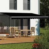 NNEDSZ Motorised Outdoor Folding Arm Awning Retractable Sunshade Canopy Black 5.0m x 2.5m