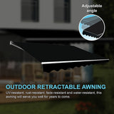 NNEDSZ Motorised Outdoor Folding Arm Awning Retractable Sunshade Canopy Black 5.0m x 2.5m