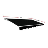 NNEDSZ Motorised Outdoor Folding Arm Awning Retractable Sunshade Canopy Black 5.0m x 2.5m