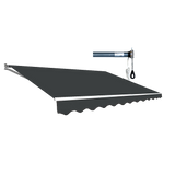 NNEDSZ Motorised Outdoor Folding Arm Awning Retractable Sunshade Canopy Grey 5.0m x 3.0m