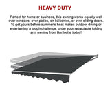 NNEDSZ Motorised Outdoor Folding Arm Awning Retractable Sunshade Canopy Grey 5.0m x 3.0m