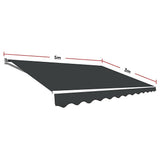 NNEDSZ Motorised Outdoor Folding Arm Awning Retractable Sunshade Canopy Grey 5.0m x 3.0m