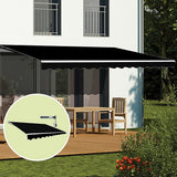 NNEDSZ Motorised Outdoor Folding Arm Awning Retractable Sunshade Canopy Black 5.0m x 3.0m