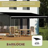 NNEDSZ Motorised Outdoor Folding Arm Awning Retractable Sunshade Canopy Black 5.0m x 3.0m