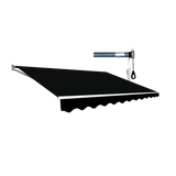 NNEDSZ Motorised Outdoor Folding Arm Awning Retractable Sunshade Canopy Black 5.0m x 3.0m