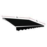 NNEDSZ Motorised Outdoor Folding Arm Awning Retractable Sunshade Canopy Black 5.0m x 3.0m