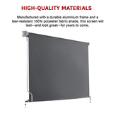 NNEDSZ Retractable Straight Drop Roll Down Awning Garden Patio Screen 2.1X2.5M