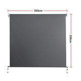 NNEDSZ Retractable Straight Drop Roll Down Awning Garden Patio Screen 3.0X2.5M