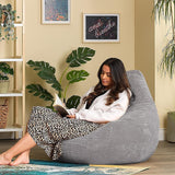NNEDSZ Jumbo Cord Beanbag Chair Cover Unfilled Large Bean Bag - Grey