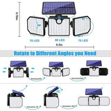 NNEDSZ 230 LED Solar Lights Outdoor 260LM Waterproof Motion Sensor Security Wall Lamp