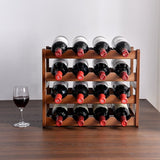 NNEDSZ Bamboo Stackable Modular Freestanding Countertop Wine Shelf Rack