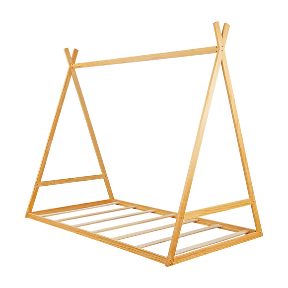 NNEDSZ Kids Tent Montessori Toddler Floor Bed Wooden Bedframe