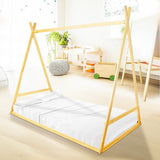 NNEDSZ Kids Tent Montessori Toddler Floor Bed Wooden Bedframe