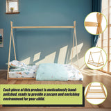 NNEDSZ Kids Tent Montessori Toddler Floor Bed Wooden Bedframe