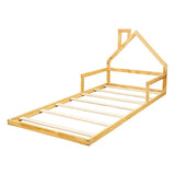 NNEDSZ Pine Wood Floor Bed House Frame for Kids and Toddlers
