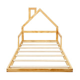 NNEDSZ Pine Wood Floor Bed House Frame for Kids and Toddlers
