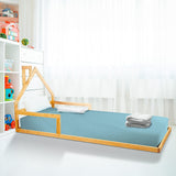 NNEDSZ Pine Wood Floor Bed House Frame for Kids and Toddlers