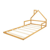 NNEDSZ Pine Wood Floor Bed House Frame for Kids and Toddlers