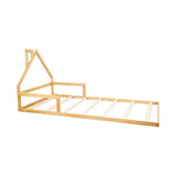 NNEDSZ Pine Wood Floor Bed House Frame for Kids and Toddlers