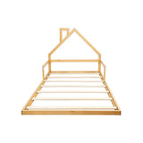 NNEDSZ Pine Wood Floor Bed House Frame for Kids and Toddlers