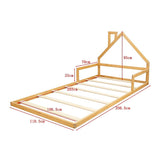 NNEDSZ Pine Wood Floor Bed House Frame for Kids and Toddlers