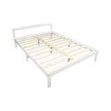 NNEDSZ Double Wooden Bed Frame Home Furniture White