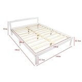 NNEDSZ Double Wooden Bed Frame Home Furniture White